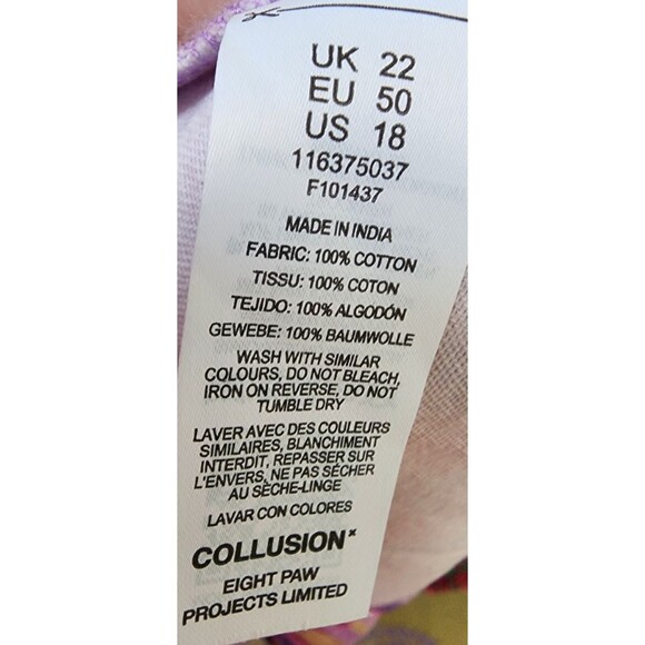 Collusion Floral Twill Button Down Smock Dress Plus Size 18 Flower Child Boho - Picture 8 of 9